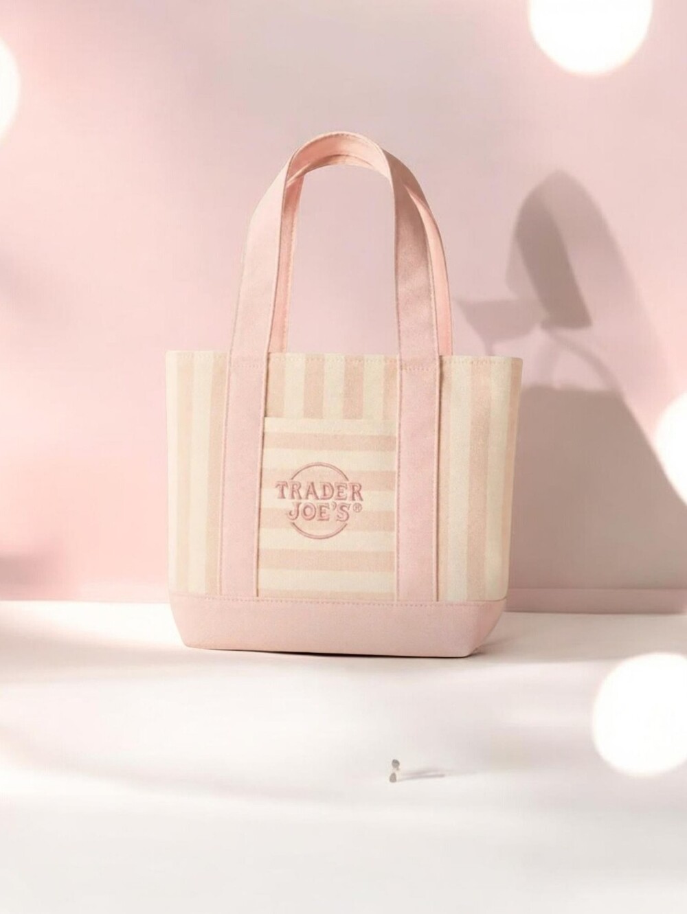 Trader Joe’s Mini Tote Bags - Pink striped New Edition Summer 2026